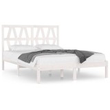Cumpara ieftin Cadru de pat, alb, 120x200 cm, lemn masiv de pin