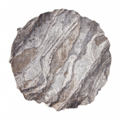 Covor TINE 75313C Rock, piatră - formă modernă, neregulată - gri inchis / gri deschis, 160x160 cm foto