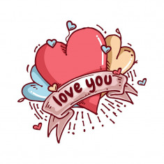 Sticker decorativ Mesaj Love, Multicolor, 52 cm, 3264ST