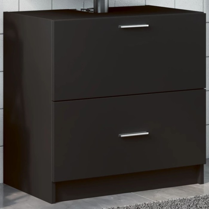 Gossi dulap de chiuveta, negru, 59x37x59 cm, lemn prelucrat