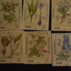 Serie timbre flora flori plante Germania DDR nestampilate