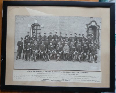 Ofiterii Regimentului 2 Artilerie la sebarile de la Fortul Chitila din 1910 foto