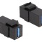 Conector USB A soclu, neagră