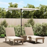 VidaXL Umbrelă de soare de grădină st&acirc;lp aluminiu alb nisipiu 2x1,5 m