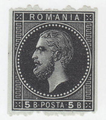 ROMANIA 1879 EMISIUNEA BUCURESTI II ESEU PROBA AL MARCII DE 5 BANI foto