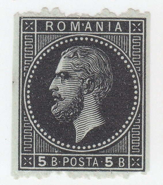 ROMANIA 1879 EMISIUNEA BUCURESTI II ESEU PROBA AL MARCII DE 5 BANI