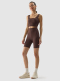 Colanți ciclism din tricot striat pentru femei - maro, 4F Sportswear