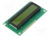 Afișaj LCD alfanumeric STN 16x2 galben-verde RAYSTAR OPTRONICS