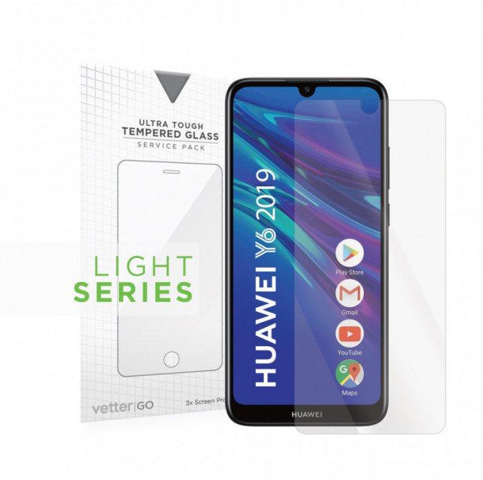 Tempered Glass Vetter GO Huawei Y6 pro 2019, Enjoy 9E, 3 Pack