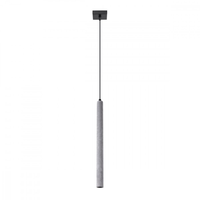 Lampă Suspendată Pastel Gri Beton 1 Bec Tub Modern De Interior