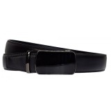 Curea eleganta barbati pentru costum, piele naturala de culoare neagra 3.5cm TK12NBOX, MADE IN ROMANIA