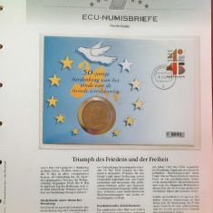 Ecu-Numisbrief, pagina numismatica filatelica, 1995, Olanda - B 4374