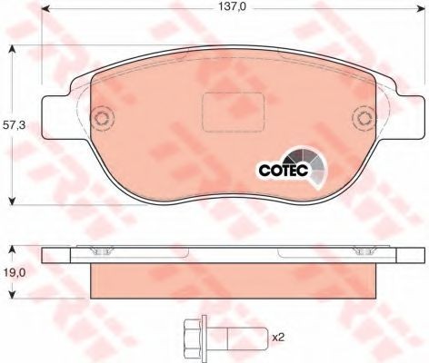 Set placute frana,frana disc CITROEN XSARA PICASSO (N68) (1999 - 2016) TRW GDB1464