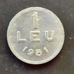 Moneda 1 leu 1951 RPR necuratata