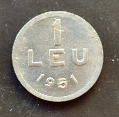 Moneda 1 leu 1951 RPR necuratata foto