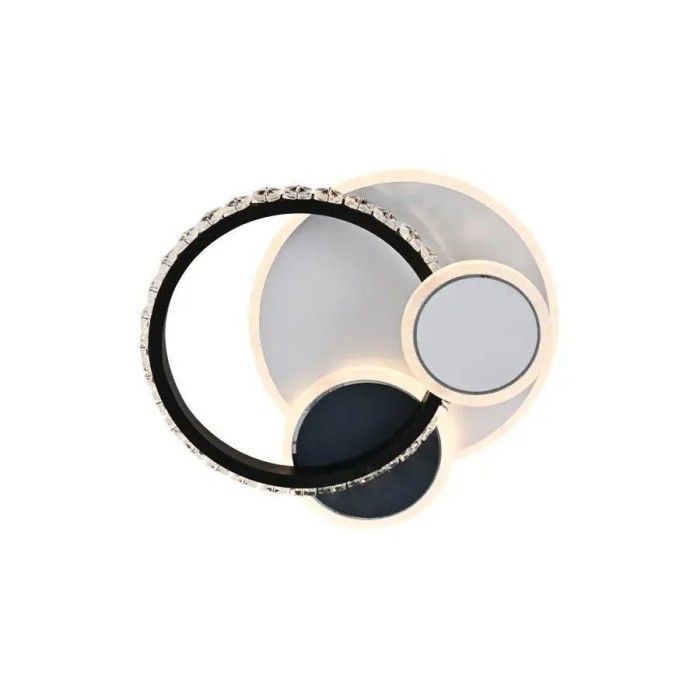 Lustra LED cu cristal GELLA 48W, Rotunda, lumina Rece/Calda/Neutra, Alb Negru ModernLight Concept