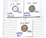 monede rusia 3 buc. 1k+5k 2008 si 10k 2005 circulatie