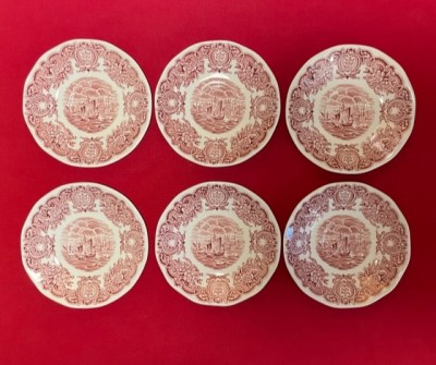 6 FARFURIOARE DIN PORTELAN ENGLEZESC &amp;quot;HISTORICAL PORTS OF ENGLAND&amp;quot; D14,6cm foto