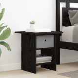 vidaXL Noptieră cu sertar Stejar Negru 41 x 40 x 45 cm Lemn compozit 8000438