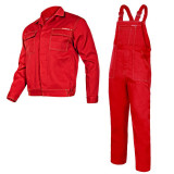 Costum lucru subtire, 65% poliester, orificii de ventilatie, cusaturi duble, marime 2XL/H-188, Rosu