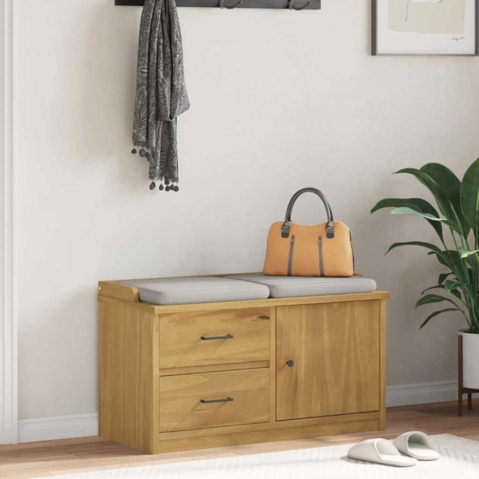 vidaXL Bancă pentru hol &bdquo;SANDNES&rdquo; 87x40x50 cm din lemn masiv de pin 4010464