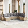 VidaXL Set de canapele pentru grădină cu pernă 8 pcs Bej Rattan poli 3348146
