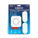 Sonerie fara fir Kinetic fara baterii 2 butoane IP44 exterior alb delight 55332WH-2