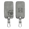 Husa Cheie Auto pentru Renault / Dacia - 4 Butoane - Keyless Go, Piele nabuc, Gri, 48565.01, Kwmobile