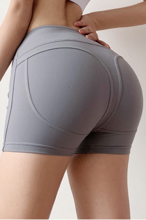 A664-18 Pantaloni scurti cu aspect mulat, model sport