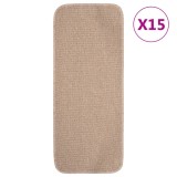 VidaXL Covorașe de scări, 15 buc., bej, 60x25 cm, dreptunghiular