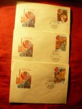 Set 3 Plicuri FDC URSS 1980 - Intercosmos -Zbor comun URSS Cuba