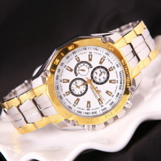 Ceas barbatesc Orlando, stil sport / militar - White &amp;amp; Golden foto