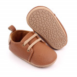 Pantofiori eleganti maro cu sireturi (Marime Disponibila: 9-12 luni (Marimea 20