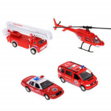 Set Masinute Welly 1:64 Emergency Team- Pompieri 4 BUC, W98160-4GF- POM