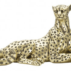 Decoratiune, Mauro Ferretti, Leopard, 27.3 x 10.3 x 13.9 cm, polirasina, auriu/negru