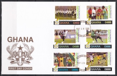 Ghana 2006 - Cupa Mondială de Fotbal - Germania, Serie + Colite, 4 FDC-uri Extra Mărimi, 4 POZE, SET COMPLET foto