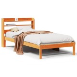 Cumpara ieftin Cadru de pat cu tablie, maro ceruit, 100x200 cm, lemn masiv pin