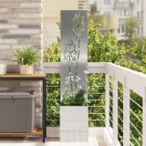 vidaXL Ghiveci de Grădină cu Panou Decorativ Argintiu 32 x 140 cm