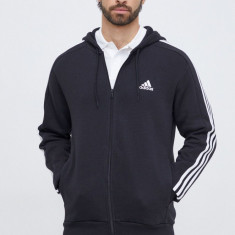 adidas bluză bărbați, culoarea negru, cu glugă, cu imprimeu IB4029