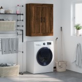 Cumpara ieftin Dulap suspendat Gossi, stejar maro, 69.5x34x90 cm, lemn prelucrat, 3 compartimente, manere fier negru, montaj perete