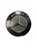 Emblema capota fata Mercedes Benz 57MM Negru, Xenon Bright