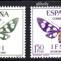 IFNI 1966, Fauna, Fluturi, MNH, serie neuzata