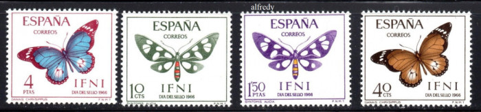 IFNI 1966, Fauna, Fluturi, MNH, serie neuzata