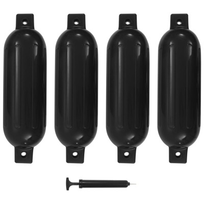 Bară de protecție barcă, 4 buc., negru, 51x14 cm, PVC foto