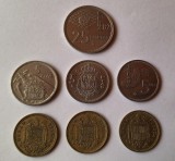 Lot de 7 piese diferite - moneda Spania, valorile de 1, 5 si 25 Pesetas, ani diferiti, ( 1957 Franco - 1982 Carlos )