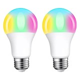 Cumpara ieftin Set 2 becuri LED, RGB, 10 W, E27, cu telecomanda, 16 culori, 7x13 cm