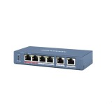 SWITCH PoE HIKVISION, port 10/100 x 4, unmanaged, nerackabil, carcasa metalica, &quot;DS-3E0106HP-E&quot; (timbru verde 2 lei)