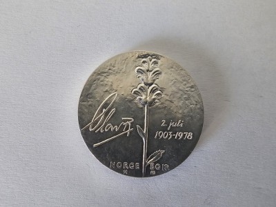 Norvegia 50 Kronor 1978 Argint are 28 gr.Impecabila foto