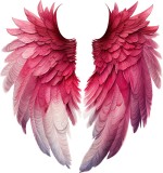 Sticker decorativ, Aripi, Roz, 62 cm, 1303STK-8