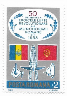 Romania (395) - 50 de ani de la luptele muncitorilor din 1933, 1983 - neobliterata foto